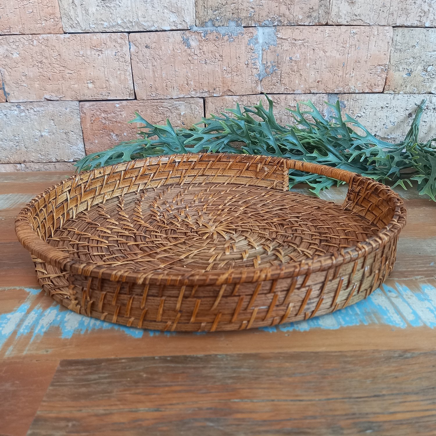 Bandeja Redonda Rattan Grande - Comprar en POCE SHOP