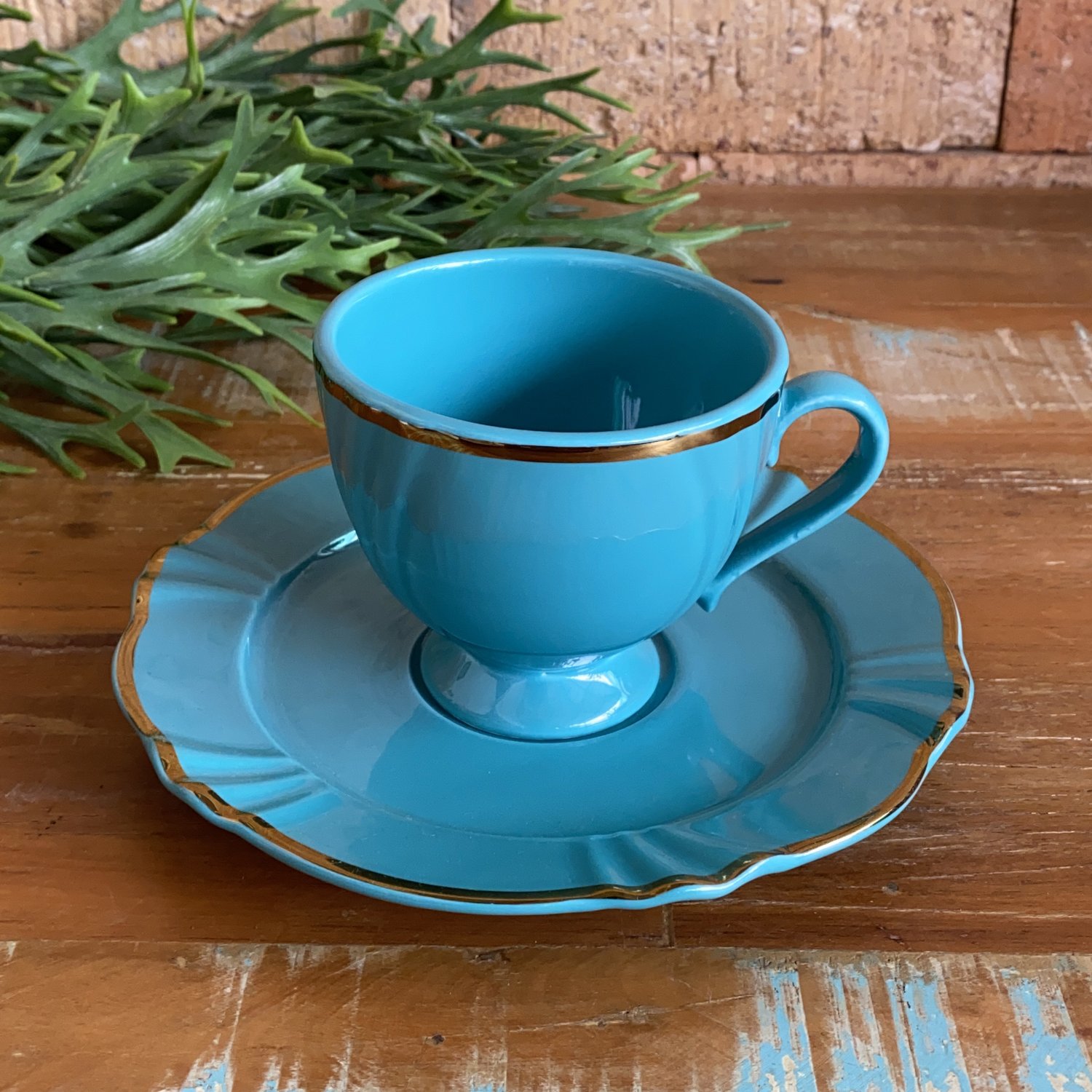 Jogo de Xícaras de Chá Azul Royal Porcelana Oxford 200ml 6